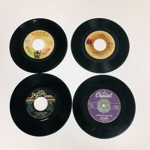 4 VTG 45 RPM 7" Vinyl Record Singles Frankie Avalon Valli Dean Martin Lena Horne